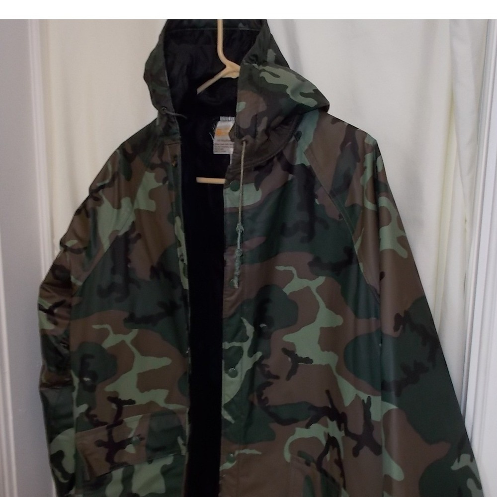 Pro Choice All Weather Insulated Camo Jacket Mens Large Hooded Quilted Lining